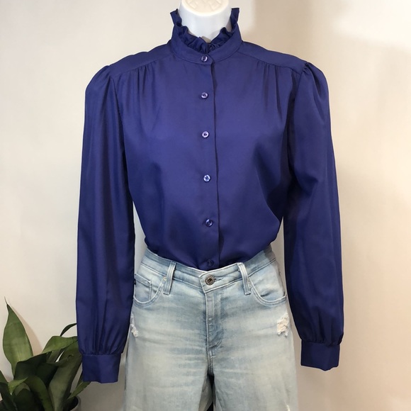 Women’s Vintage Judy Bond Purple Blouse - Picture 8 of 14